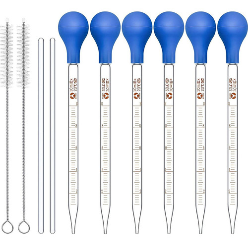 6 Piezas 10ml Cuentagotas De Vidrio Gotero De Pipetas De Lab