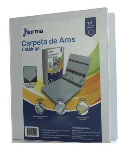 Folder Norma Blanco Tamaño Carta 1  Pulgada Paq X10 Und