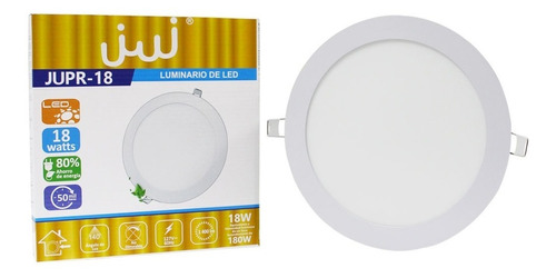 Plafon Led 18w Empotrable Slim Luz Blanca Redondo 10pz Jwj Color Blanco