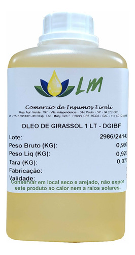 Distriol  - Óleo Vegetal De Girassol 1 Litro - 100% Puro