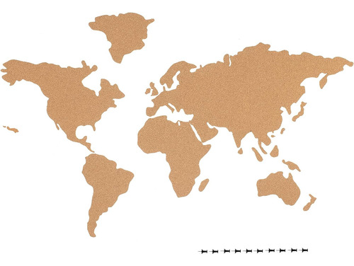 Mapa Del Mundo De Corcho Tablero De Corcho Autoadhesivo...