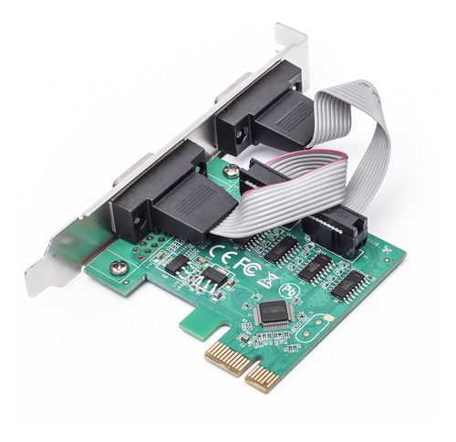 Imagem 3 de 3 de Placa Serial Rs232 Pci-e Express X1 Com 2 Portas Serial Db9