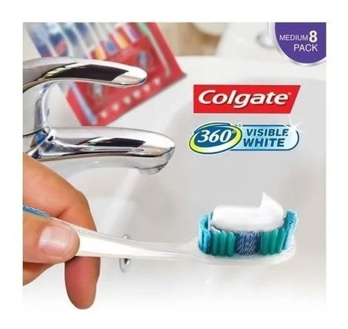 Cepillo Dental Colgate 360° Visible White Con 7 Piezas + 1