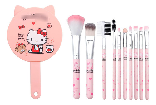 Kawaiil Kitty - Juego De Brochas De Maquillaje Con Peine De.