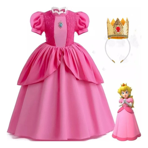 Disfraz De Princesa Peach Para Niñas, Disfraz De Super Bros Peach