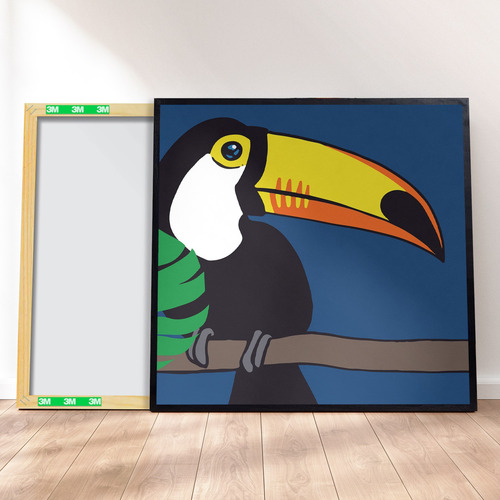 Imagem 1 de 4 de Quadro Decorativo Canvas Premium 40x40 - Tucanos Mod2