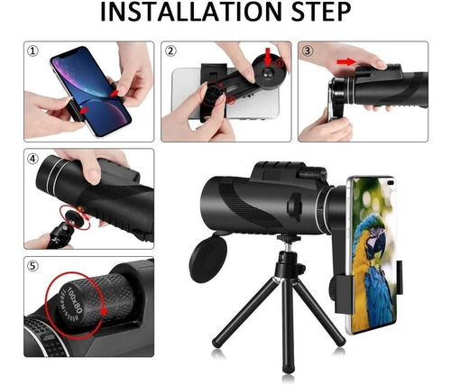 Imagen 3 de 8 de Telescopio Monocular, Bak4 Monocular Hd De Alta Potencia