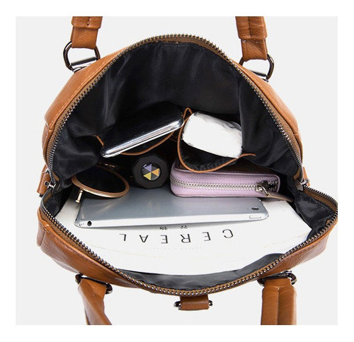Mochila Antirrobo Impermeable De Cuero Genuino Para Mujer