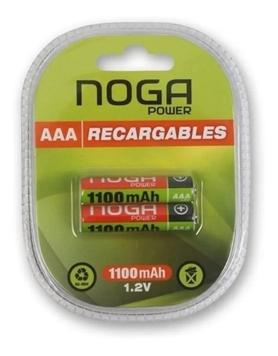 Pilas Recargables Noga Aaa 2u Ni-metal 1100mah Recoleta