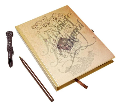 Diario Mapa Del Merodeador Harry Potter Con Pluma Varita