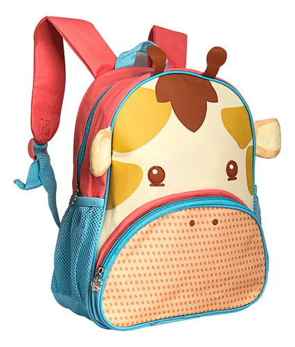 Mochila Infantil Escolar Passeio Casual Reforçada - Girafa Azul-celeste Girafa