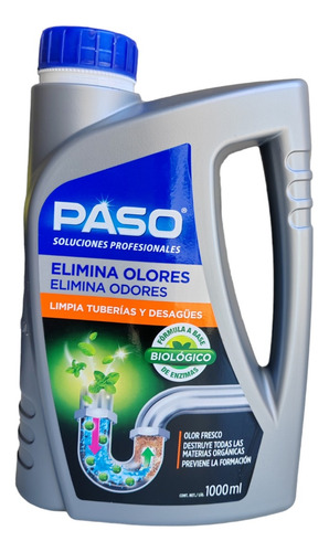Pack X2 Paso Desatascador Cañeria Elimina Olores Biológico1l