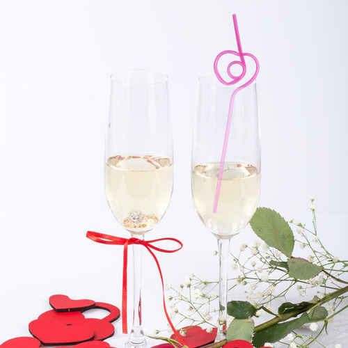 10 Pajitas En Forma De Corazón Para Fiestas, Pajitas