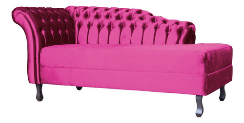 Recamier Divã Styllus Lado Direito Veludo Rosa Pink