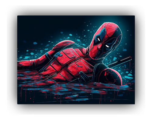 Arte De Pared Pinturas Deadpool Personalizadas 50x40cm