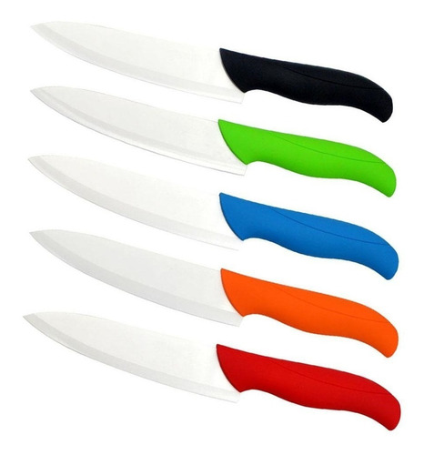 Cuchillo Ceramica Mango Silicona 28cm No Desafilan! Color Surtido