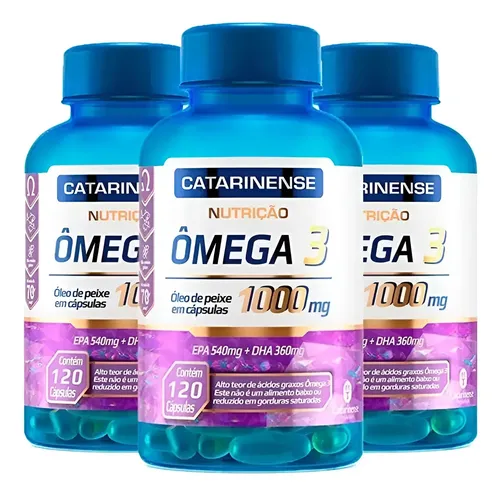 3x Ômega 3 Original Catarinense Pharma 1000mg 120 Cápsulas Bld67678c