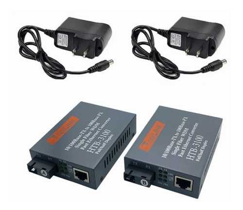 1 Par Convertidores Fibra Óptica Medios 10/100 Ethernetjl-kj