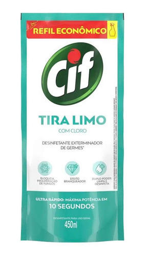 Desinfetante Uso Geral Cif Tira Limo 450ml - Refil