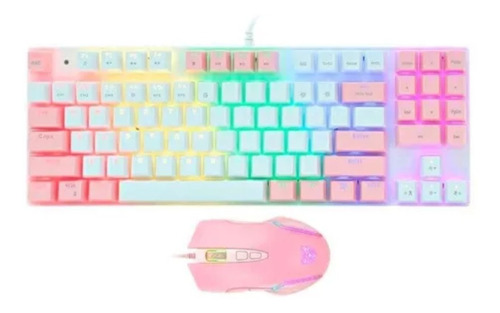 Kit Gamer Onikuma Teclado Mecanico G26 + Mouse Cw905 Blanco