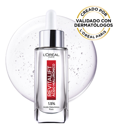 Sérum Rostro Revitalift Ácido Hialurónico De L'oréal Paris: Un Básico En Tu Rutina De Skin Care, Hidrata Intensamente Y Rellena Líneas De Expresión.