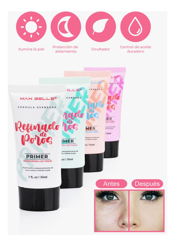 Primer Pre-base Maquillaje Reduce Poros Matificante