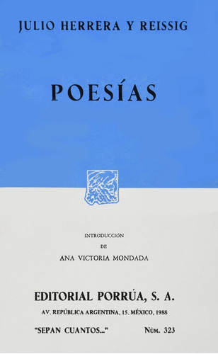 Libro De Poesias (sc323)  De Julio Herrera Y Reissig Porrua