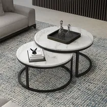 Comprar Mesa Starway Home Deco Aurora Ratona Reforzada Circulares Living X2mesas Ratonasmesa Auxiliar ,mesa De Metal ,mesa,mesa De Centro,mesa De Centro Minimalista,mesas De Centro