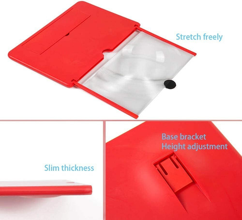 Imagen 6 de 10 de Amplificador Para Pantalla Móvil Con Lupa 3d 10 Pulgadas