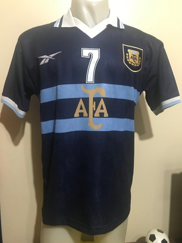 Camiseta Argentina Sub 20 2001 Reebok Saviola #7 River M - L