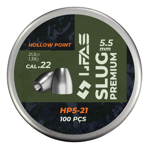 Kit De Chumbinho Slugs 5.5mm 19-21-23grains Premium 100un