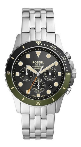 Relógio Fossil Masculino Prata Fb01 - Fs5864/1pn Cor da correia Prateado Cor do bisel Preto Cor do fundo Preto