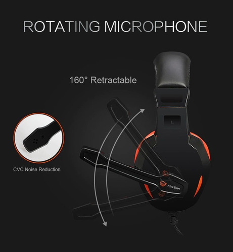 Imagen 2 de 2 de Auriculares Meetion Hp010 Gaming Headset + Adaptador 2a1