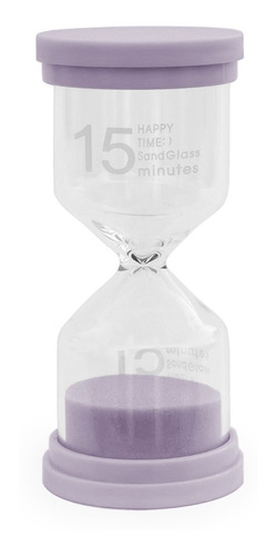 Reloj De Arena Tiempo De 15 Min, Tamaño 11cm, Color Morado