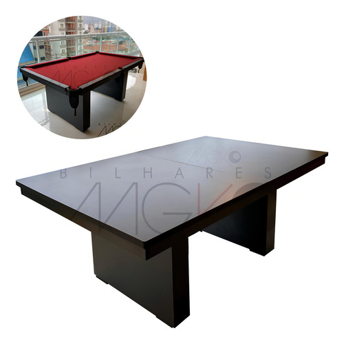 Mesa De Sinuca Bilhar E Jantar 2 Em 1 Pedra Ard. 1,60x1,00m