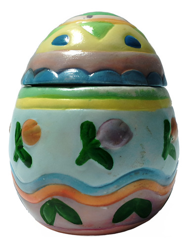 Cofre Porcelana Biscuit Forma Huevo Colores Pastel (Usado)