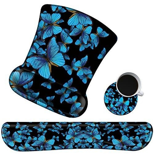 Mousepad Breidmkfm Soporte Muñeca 3 Piezas Gel -azul