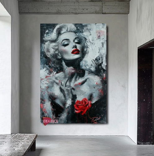 Cuadro Marilyn Monroe Corazón Canvas Grueso 90x60