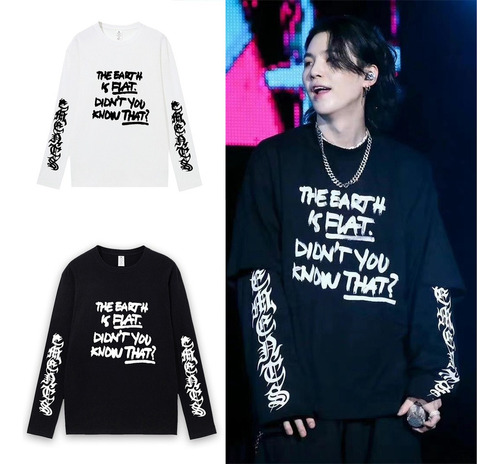 Nueva Camiseta Informal De Manga Larga De Moda Kpop Btssuga