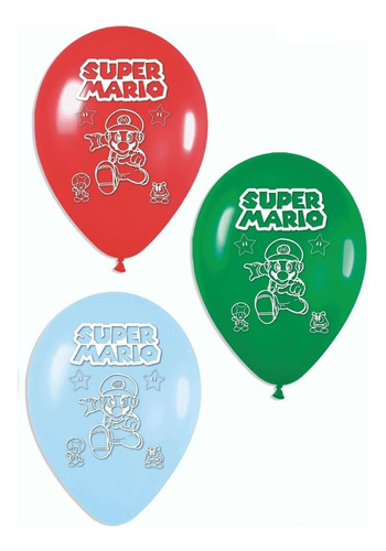 Globos Bombas Mario Bross Impresos X20 Unidades
