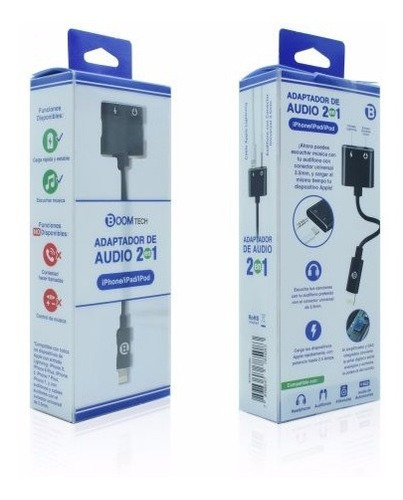 Adaptador Compatible iPhone iPad Carga Jack 3.5 Mm Boomtech