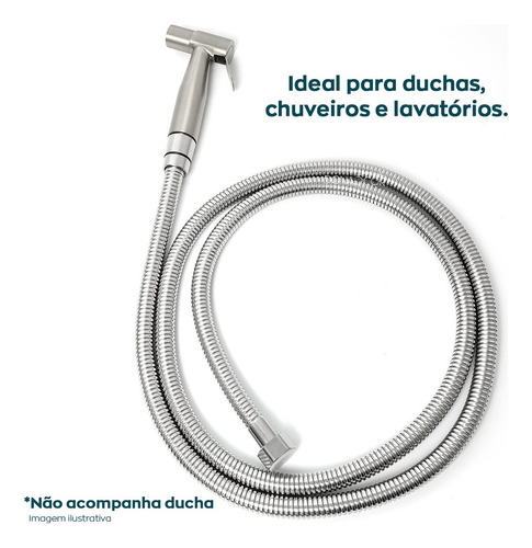 Mangueira Engate Flexível 1 Metro E 80cm Inox 304 Femea X Femea Rabicho 1/2 Para Chuveiro Ducha Higiênica Chuveirinho Banheiro Lavatório Salão Beleza Dona D.cor