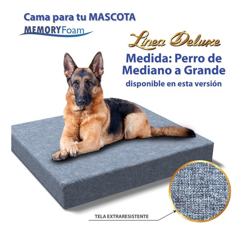 Cama Deluxe De Memory Foam C/funda Lavable P/perro Grande 