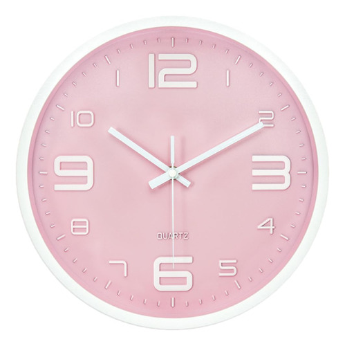 Reloj De Pared 3d Silencioso 30 Cm Diseño Moderno Rosa