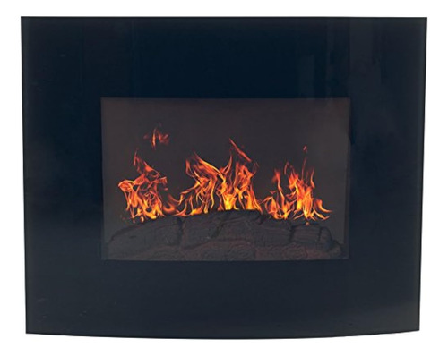 Chimenea Eléctrica De Pared - Calentador De Vidrio Curvo Par