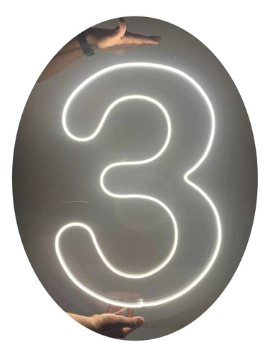 Letrero Led De Neón Decoración Numero (0 Al 9) Alto De 30cm