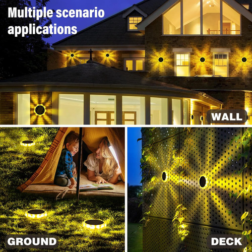 Luces Solares Para Cubierta Al Aire Libre, 4 Paquetes, Luz S