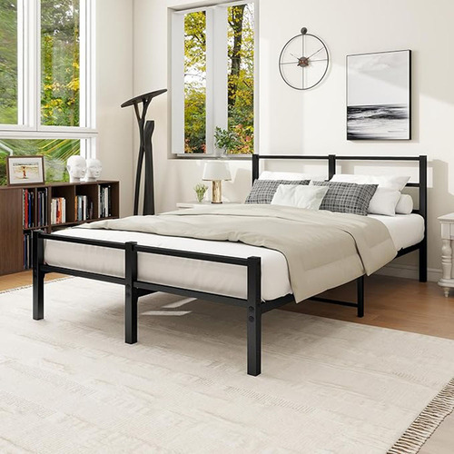 Base Metal Cama Soporte Recamara Matrimonial Plataforma Color Negro Hot Wheels