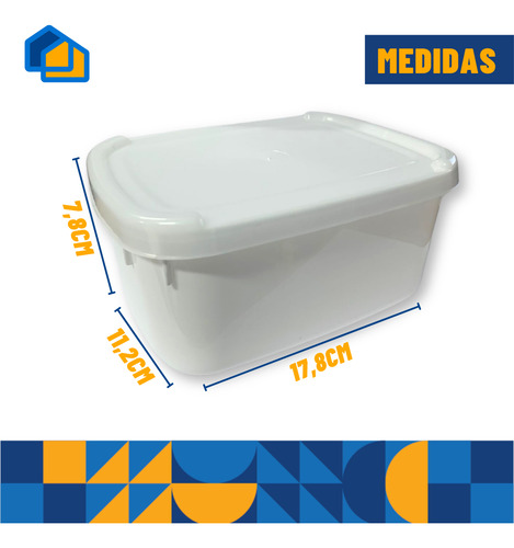Kit 50 Potes Sorvete C/ Tampa Plásticoretangular 1,5/2l