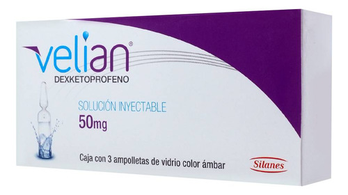 Velian Solución Inyectable 50 Mg/2 Ml, 3 Ampolletas 2 Ml